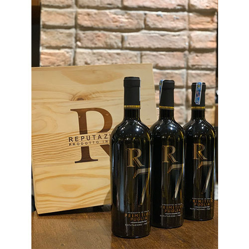 Hộp Quà Rượu Vang R7 Primitivo Puglia – Chai 750ml – Hộp Quà 3 Chai